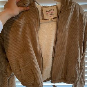 Fur lined crop jacket